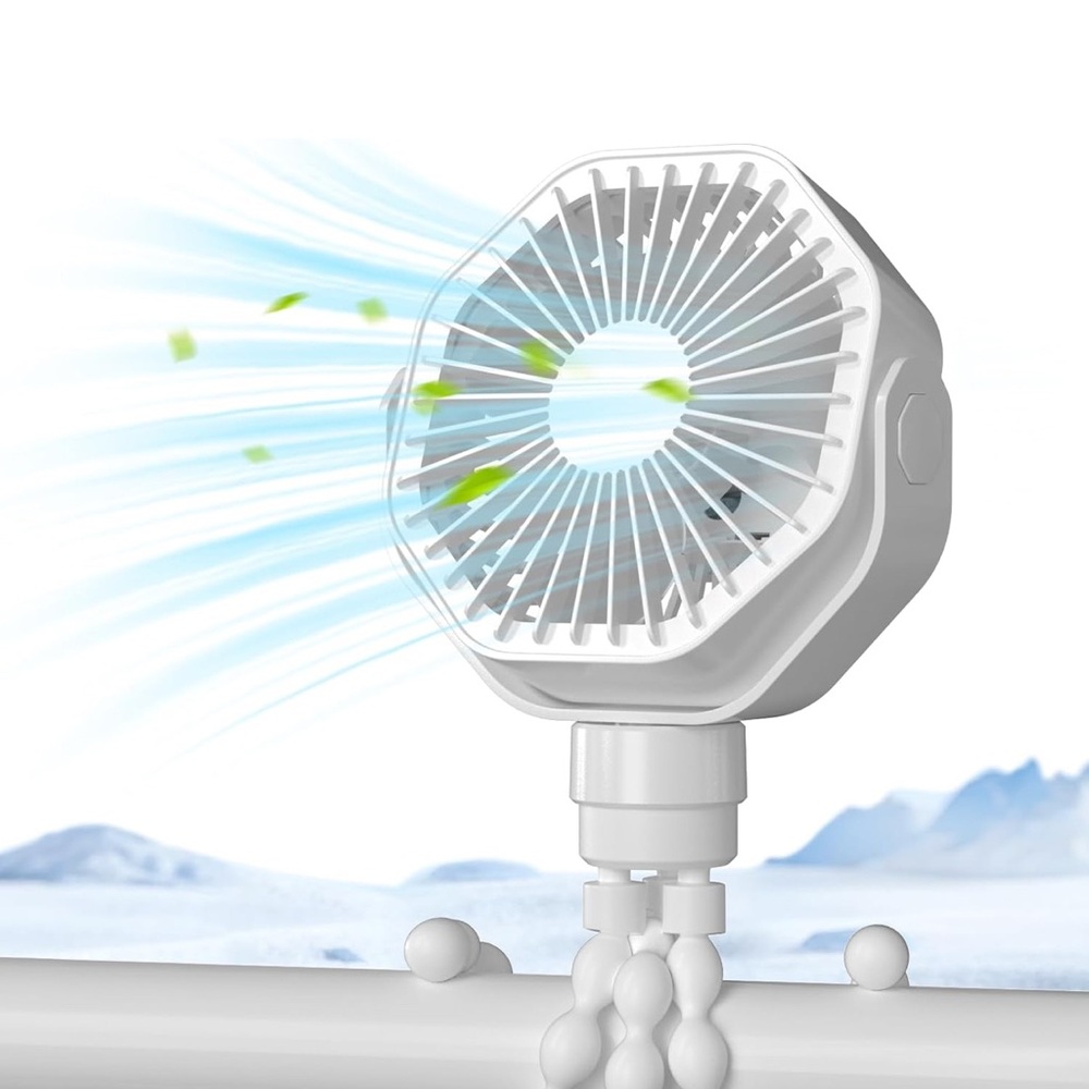 New Portable multi-scene use fan strong White 720° Rotating Clip-On Fan - Picture 2 of 8